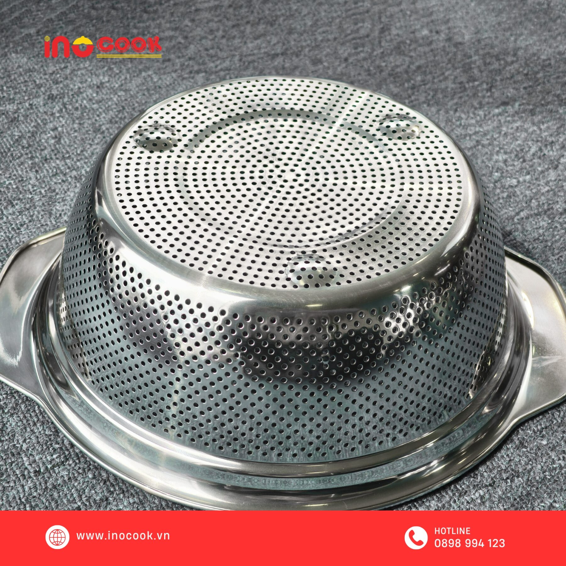 Bộ Rổ Chậu Inox 304 Inocook 23cm