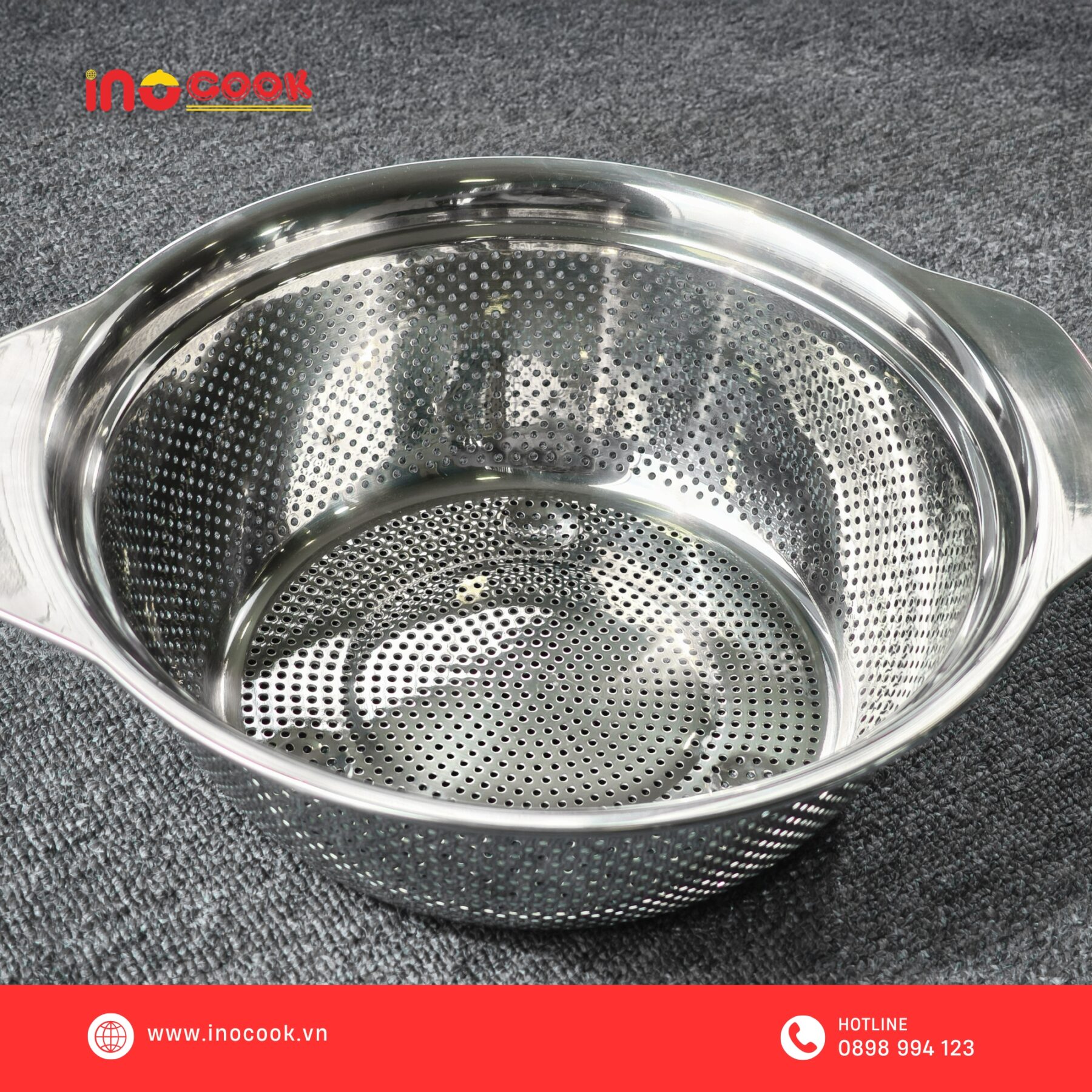 Bộ Rổ Chậu Inox 304 Inocook 23cm
