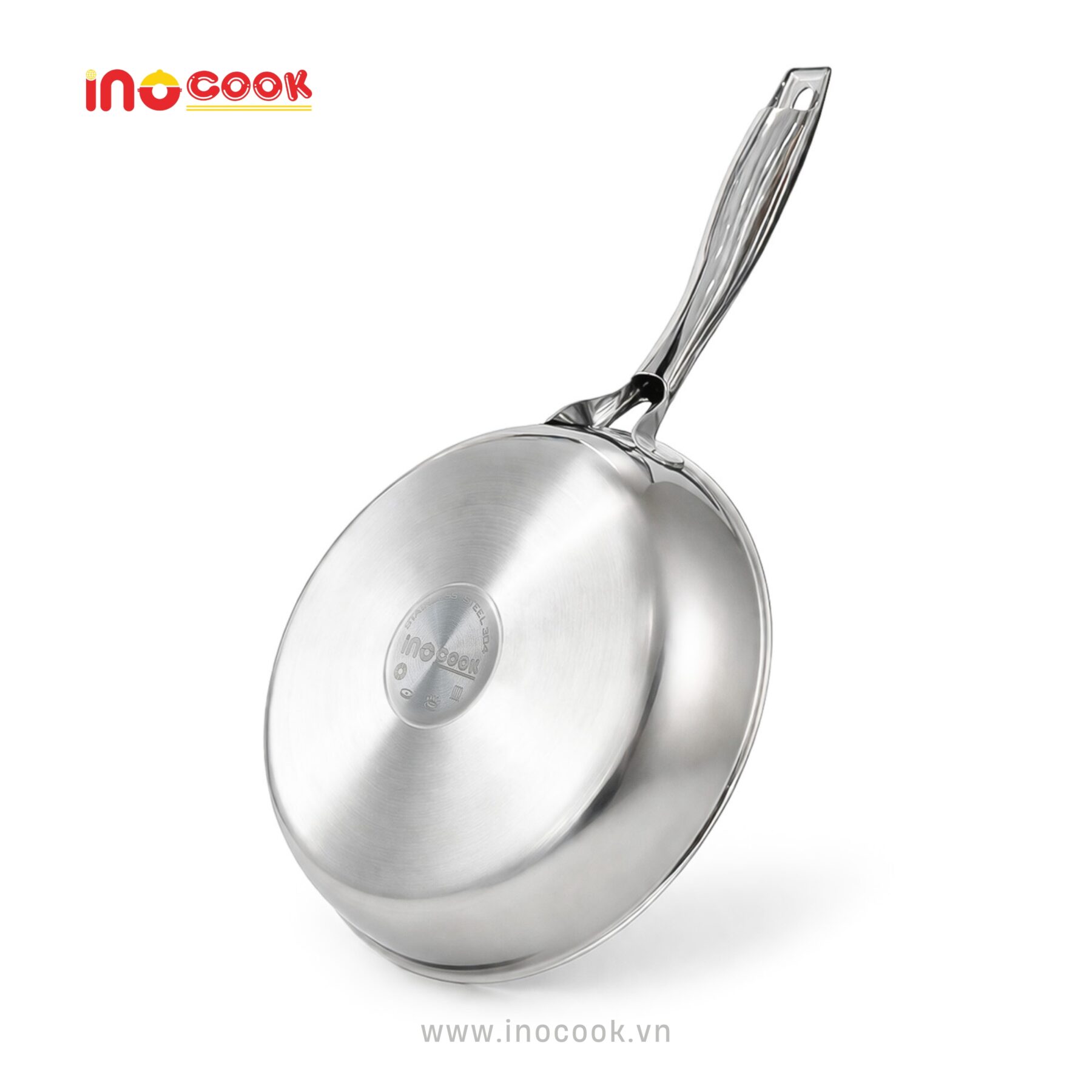 Chảo inox Inocook đáy từ dày cao cấp chiên xào tiện lợi
