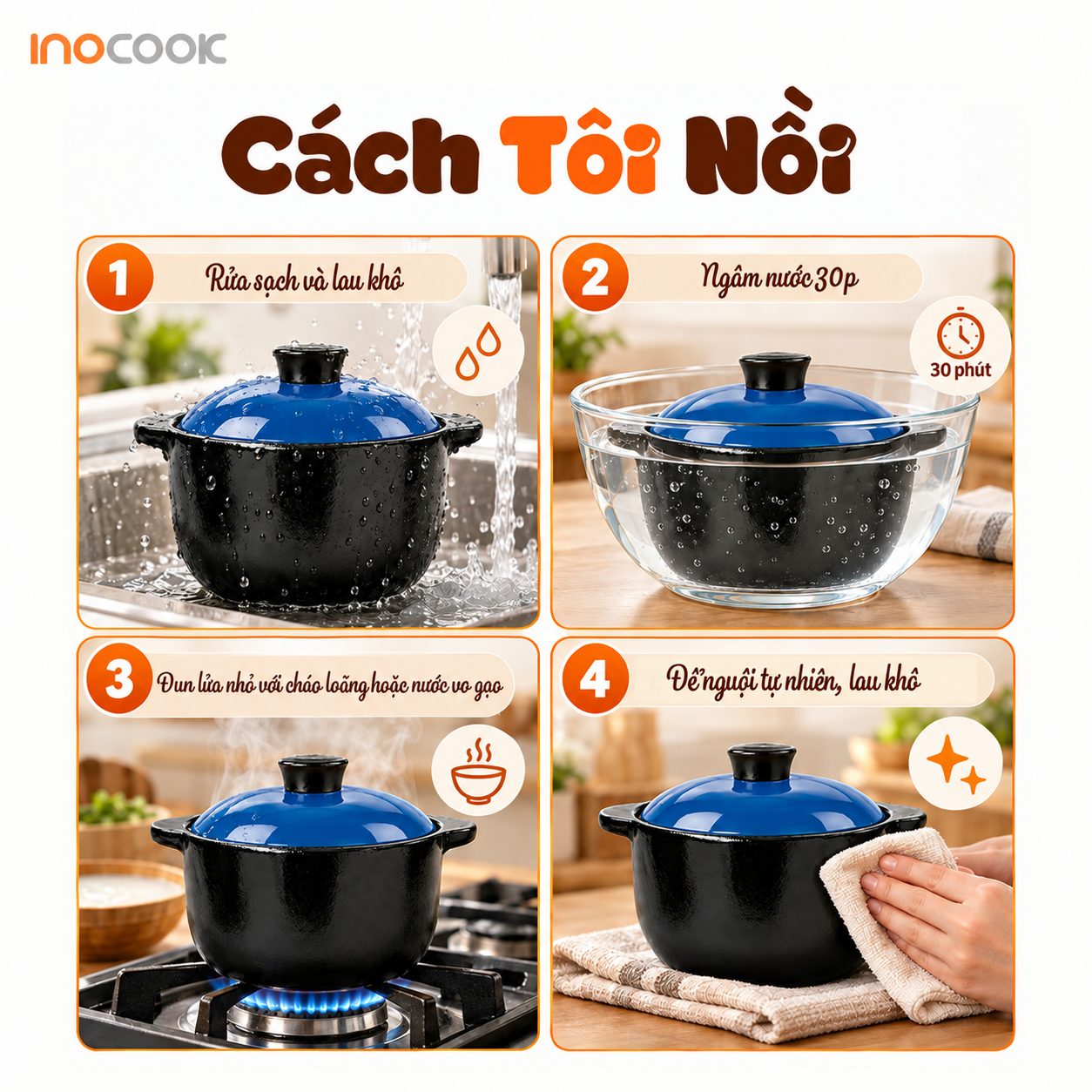 Nồi Sứ Dáng Sâu Phú Quý 2000ml INOCOOK - Giải Pháp Cho Bữa Cơm Gia Đình Trọn Vẹn Cách Tôi Nồi Sứ Dáng Sâu Trước Khi Sử Dụng