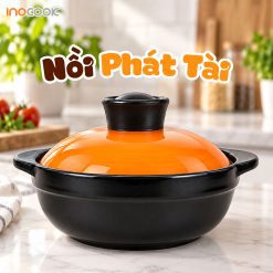 Nồi Sứ Phát Tài Dáng Cạn 1300ml – Thiết Kế Sang Trọng, Bền Đẹp, Tiện Dụng