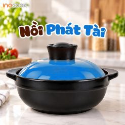 Nồi Sứ Phát Tài Dáng Cạn 800ml – Điểm Nhấn Tinh Tế Cho Gian Bếp